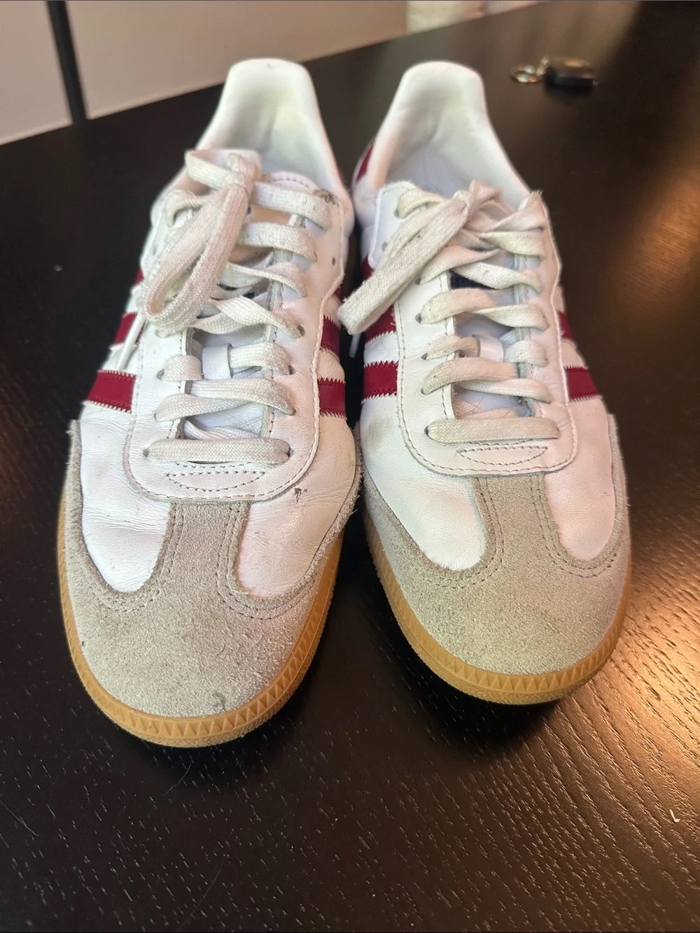 adidas Samba White and Red Low-Top Sneakers